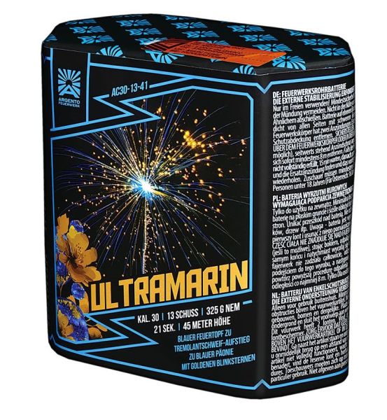 Argento Feuerwerk Silvester Batterie Feuerwerk "Ultramarin"13 Schuss